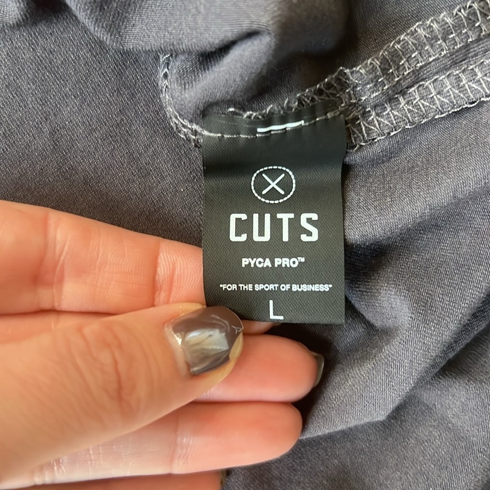 Cuts Clothing Shirt Gray Short Sleeve AO Split-Hem Tee Size Large Crew Neckline - Picture 5 of 8